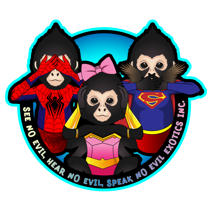 See No Evil, Hear No Evil, Speak No Evil Exotics Inc. Logo