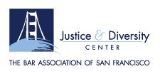 The Justice & Diversity Center (JDC) of The Bar Association of San Francisco (BASF) Logo