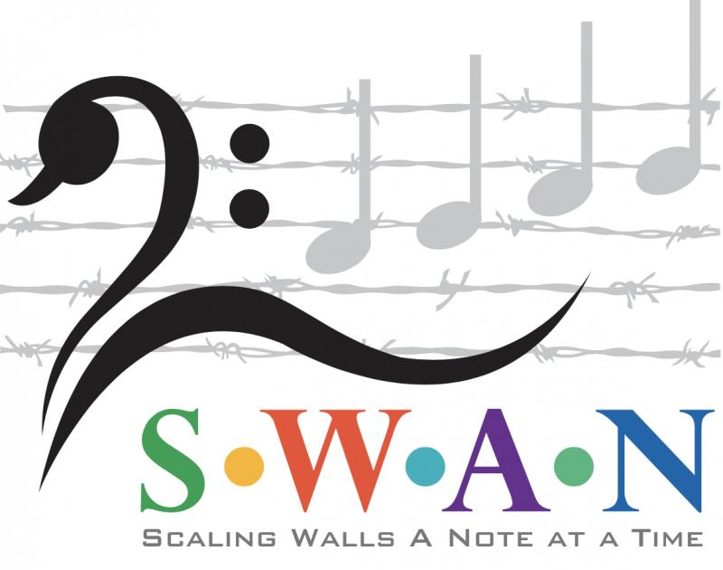 Swan Scaling Walls A Note At A Time Logo